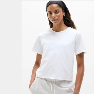 Athleta Tee Womens XS White Short Sleeve Crop Essential Active